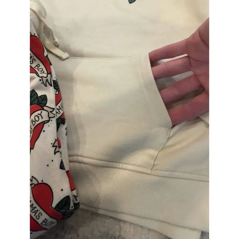 Bums And Roses Mama's Boy 2 Piece Hoodie Jogger Set 5/6 NEW
